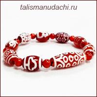 Браслет - талисман "Исполнение желаний" с сердоликом (на обхват запястья 16 - 17