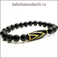 Браслет из агата с бусиной Дзи 1 глаз и горный пик - усиливает уверенность в себ