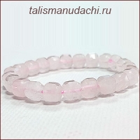 Браслет из Розового кварца огранённого. Браслет из Розового кварца огранённого.