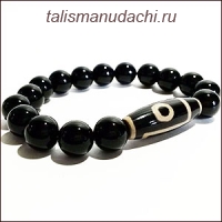 Браслет из агата с бусиной Дзи 1 глаз и горный пик - усиливает уверенность в себ