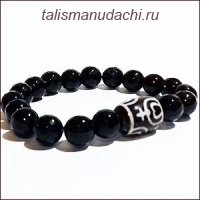 Браслет из агата с бусиной Дзи "Бумпа" - Нектарный Сосуд Богатства и Долголетия