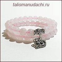 Набор браслетов из розового кварца "Любовь" (8 мм.). Авторская работа