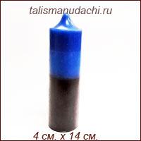 Свеча - колонна сине-черная (парафин).