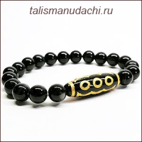 Браслет из агата с бусиной Дзи 5 глаз - богатство с пяти направлений