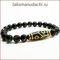 Браслет из агата с бусиной Дзи 6 глаз - Черепаха - укрепление здоровья и долголетие