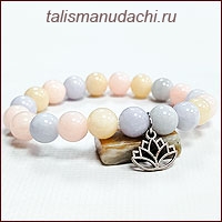 Браслет из Берилла "Лотос" (10 мм.)