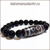 Браслет из агата с бусиной Дзи 8 глаз. Браслет из агата с бусиной Дзи 8 глаз.
