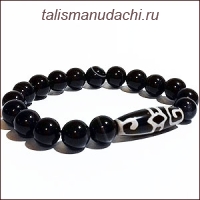 Браслет из агата с бусиной Дзи "Дхарма" - помогает определить цели и поддерживает в их достижении