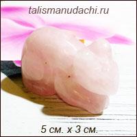Мышка из розового кварца