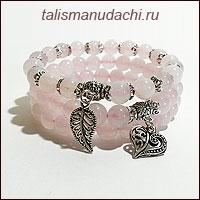 Набор браслетов из розового кварца "Нежность" (8 мм.). Авторская работа